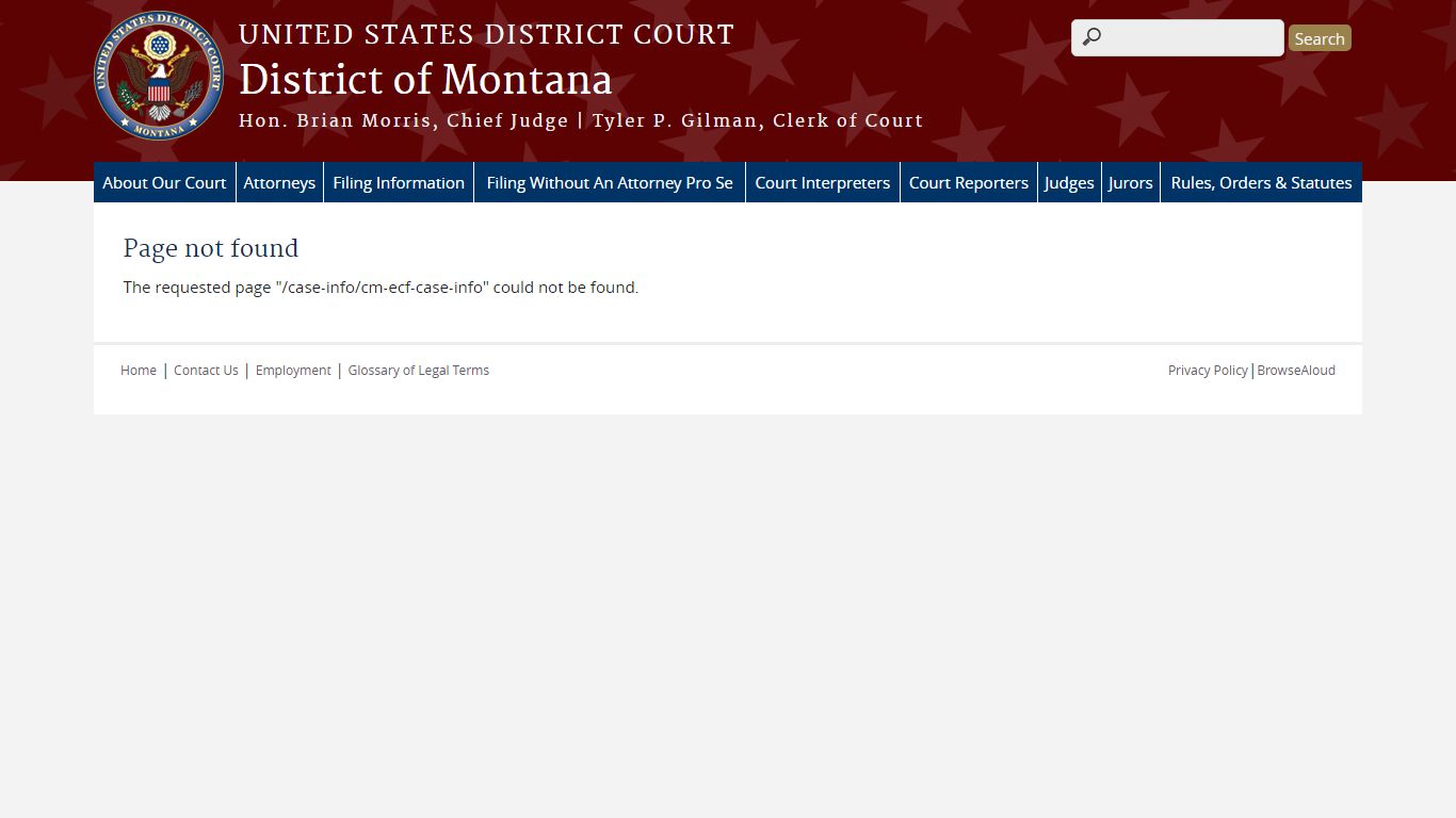 Finding a Court Case or Document | District of Montana ...